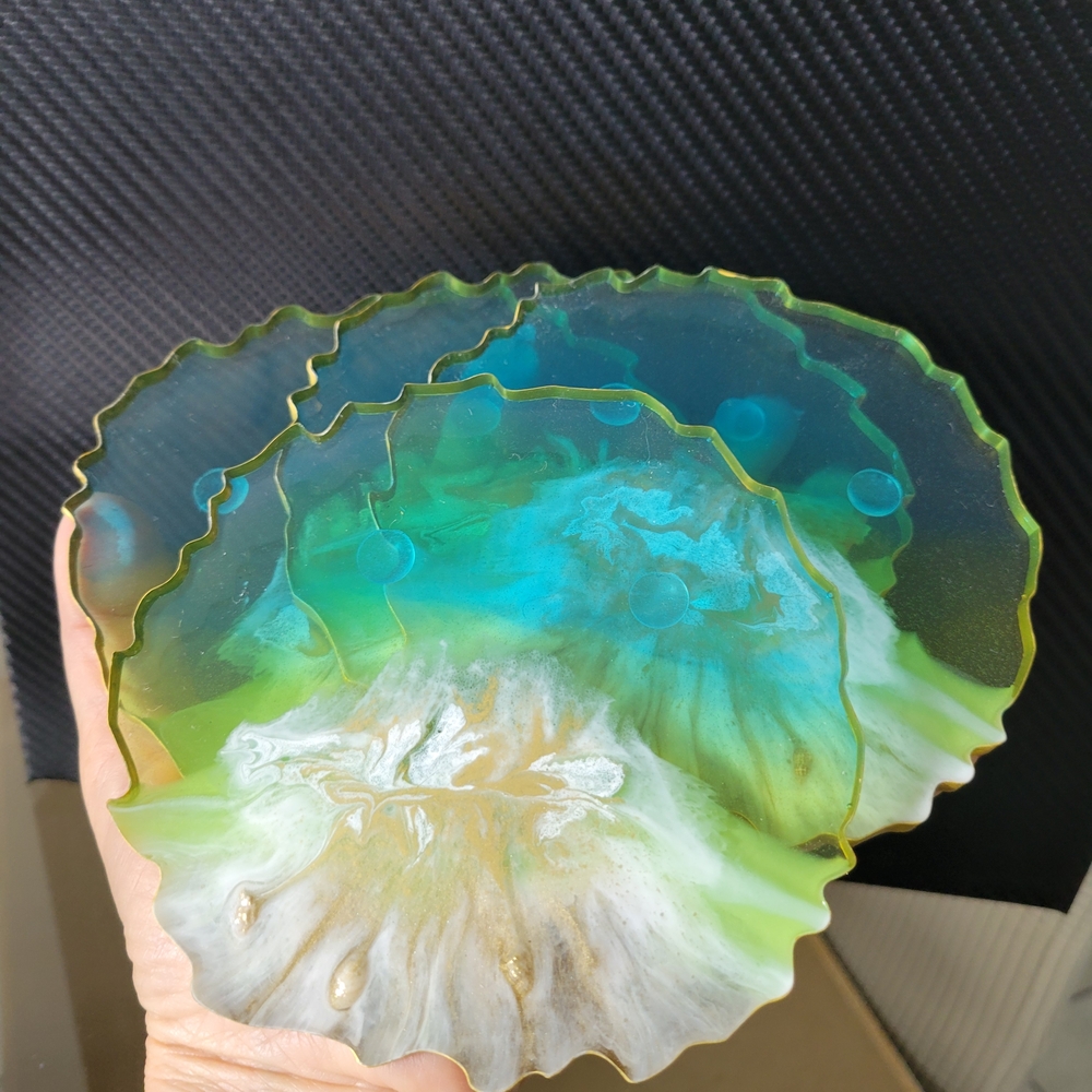 Handcrafted Ocean-Inspired Resin Coasters